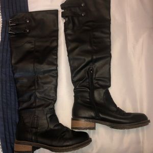 Black Knee High Boots